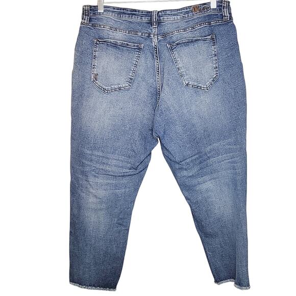 Kut from the Kloth Abigail Crop Straight Leg Raw Hem Denim jeans Size 18W - Picture 6 of 11
